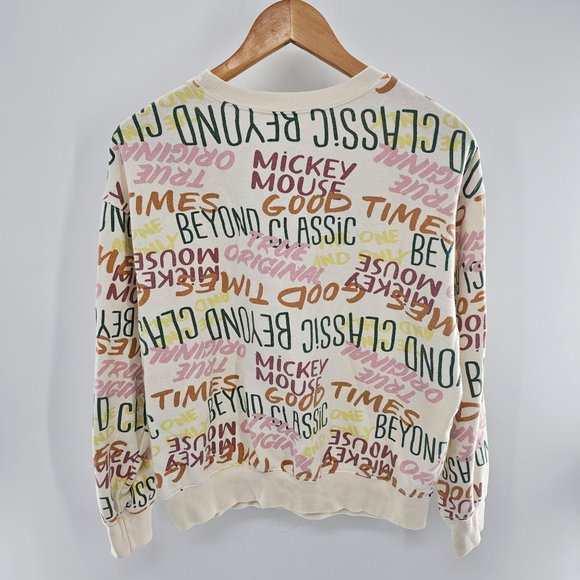 Disney Mickey Mouse Womens Colorful Graffiti Classic Graphic Sweatshirt Top Size - Picture 2 of 4